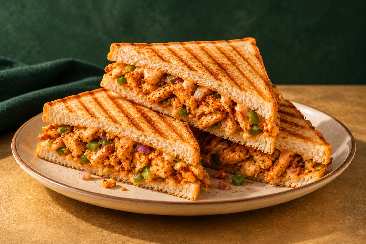 Grilled chicken sandwiches with golden grill marks